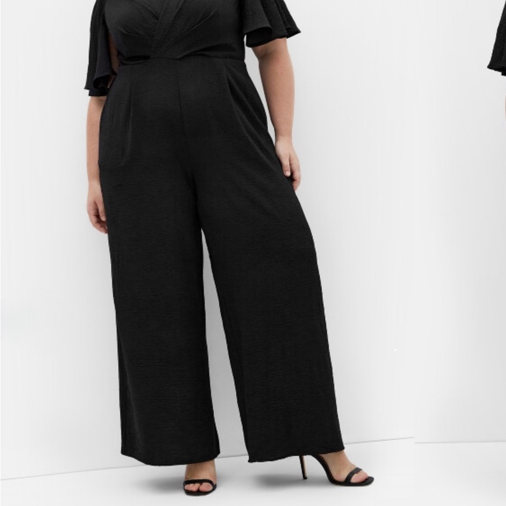 City Chic Black Wide Leg Jumpsuit